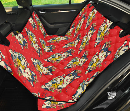 Japanese Cat Maneki Neko Pattern Print Pet Car Back Seat Cover