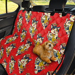 Japanese Cat Maneki Neko Pattern Print Pet Car Back Seat Cover