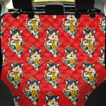 Japanese Cat Maneki Neko Pattern Print Pet Car Back Seat Cover