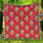 Japanese Cat Maneki Neko Pattern Print Quilt