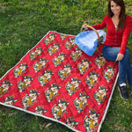 Japanese Cat Maneki Neko Pattern Print Quilt