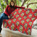 Japanese Cat Maneki Neko Pattern Print Quilt