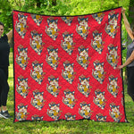 Japanese Cat Maneki Neko Pattern Print Quilt