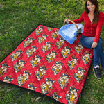 Japanese Cat Maneki Neko Pattern Print Quilt