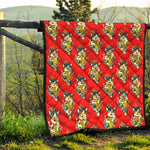 Japanese Cat Maneki Neko Pattern Print Quilt