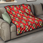 Japanese Cat Maneki Neko Pattern Print Quilt