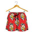 Japanese Cat Maneki Neko Pattern Print Women's Shorts