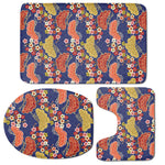 Japanese Cherry Blossom Pattern Print 3 Piece Bath Mat Set