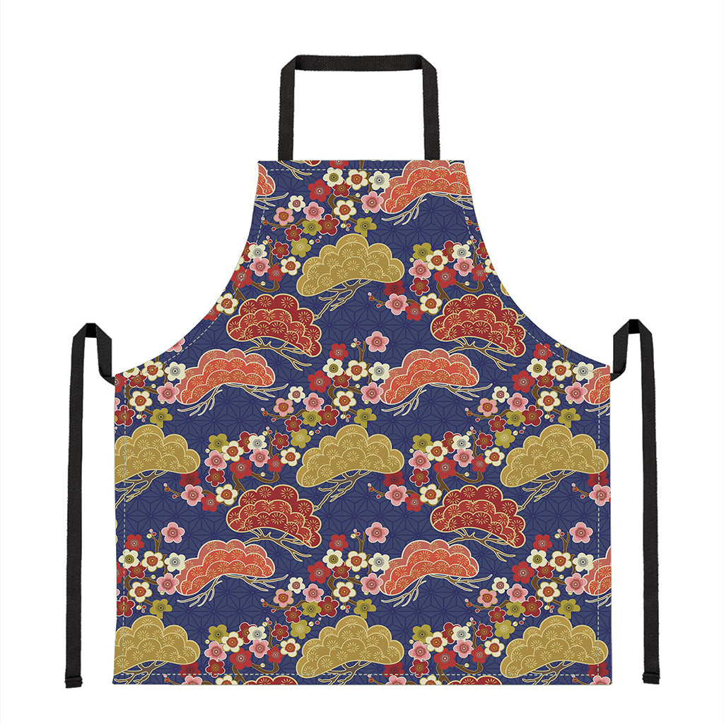 Japanese Cherry Blossom Pattern Print Apron