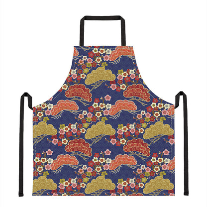 Japanese Cherry Blossom Pattern Print Apron