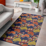 Japanese Cherry Blossom Pattern Print Area Rug