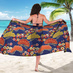Japanese Cherry Blossom Pattern Print Beach Sarong Wrap
