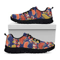 Japanese Cherry Blossom Pattern Print Black Running Shoes