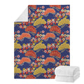 Japanese Cherry Blossom Pattern Print Blanket