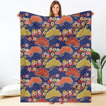 Japanese Cherry Blossom Pattern Print Blanket