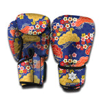 Japanese Cherry Blossom Pattern Print Boxing Gloves