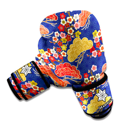 Japanese Cherry Blossom Pattern Print Boxing Gloves