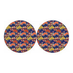 Japanese Cherry Blossom Pattern Print Car Coasters