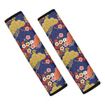 Japanese Cherry Blossom Pattern Print Car Seat Belt Covers