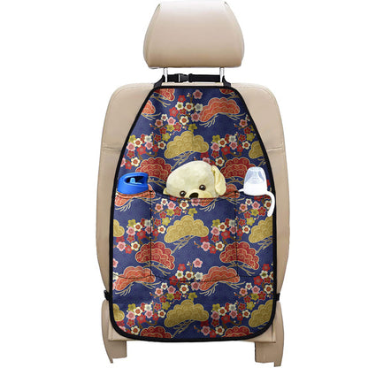 Japanese Cherry Blossom Pattern Print Car Seat Organizers
