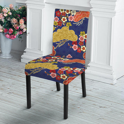 Japanese Cherry Blossom Pattern Print Dining Chair Slipcover