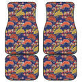 Japanese Cherry Blossom Pattern Print Front and Back Car Floor Mats