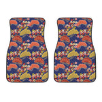 Japanese Cherry Blossom Pattern Print Front Car Floor Mats