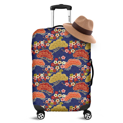 Japanese Cherry Blossom Pattern Print Luggage Cover