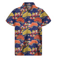 Japanese Cherry Blossom Pattern Print Men's Short Sleeve Shirt
