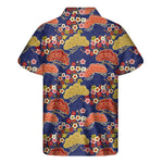 Japanese Cherry Blossom Pattern Print Men's Short Sleeve Shirt