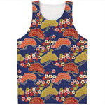 Japanese Cherry Blossom Pattern Print Men's Tank Top