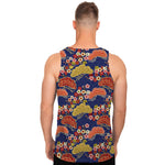 Japanese Cherry Blossom Pattern Print Men's Tank Top