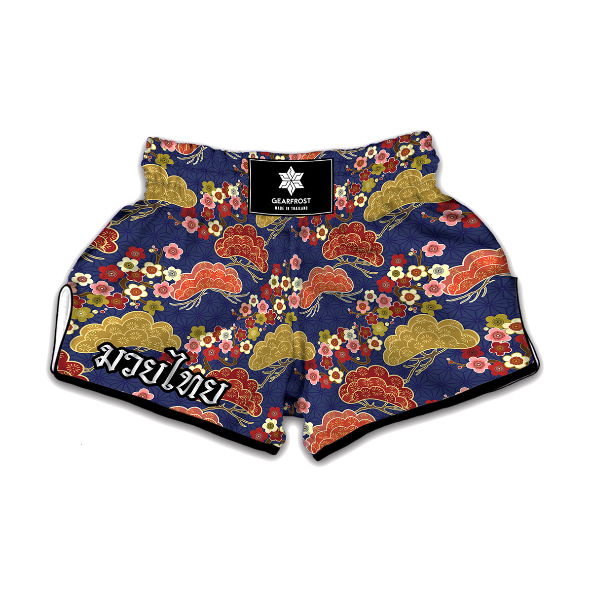 Japanese Cherry Blossom Pattern Print Muay Thai Boxing Shorts