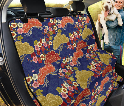 Japanese Cherry Blossom Pattern Print Pet Car Back Seat Cover