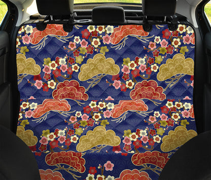 Japanese Cherry Blossom Pattern Print Pet Car Back Seat Cover