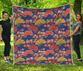 Japanese Cherry Blossom Pattern Print Quilt