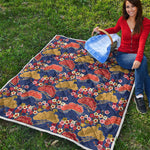 Japanese Cherry Blossom Pattern Print Quilt