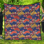 Japanese Cherry Blossom Pattern Print Quilt