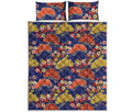 Japanese Cherry Blossom Pattern Print Quilt Bed Set