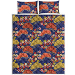 Japanese Cherry Blossom Pattern Print Quilt Bed Set