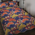 Japanese Cherry Blossom Pattern Print Quilt Bed Set