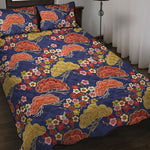 Japanese Cherry Blossom Pattern Print Quilt Bed Set