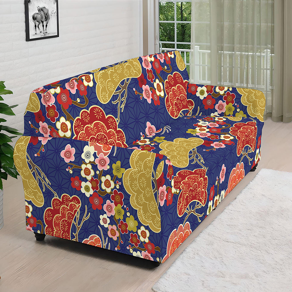Japanese Cherry Blossom Pattern Print Sofa Cover