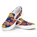 Japanese Cherry Blossom Pattern Print White Slip On Sneakers