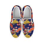 Japanese Cherry Blossom Pattern Print White Slip On Shoes