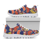 Japanese Cherry Blossom Pattern Print White Sneakers
