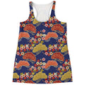 Japanese Cherry Blossom Pattern Print Women's Racerback Tank Top