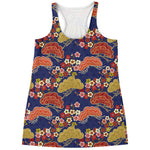 Japanese Cherry Blossom Pattern Print Women's Racerback Tank Top