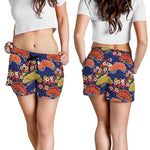 Japanese Cherry Blossom Pattern Print Women's Shorts