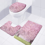 Japanese Cherry Blossom Tree Print 3 Piece Bath Mat Set